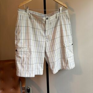 Adidas Cream Cargo Shorts Lightweight Summer Essential